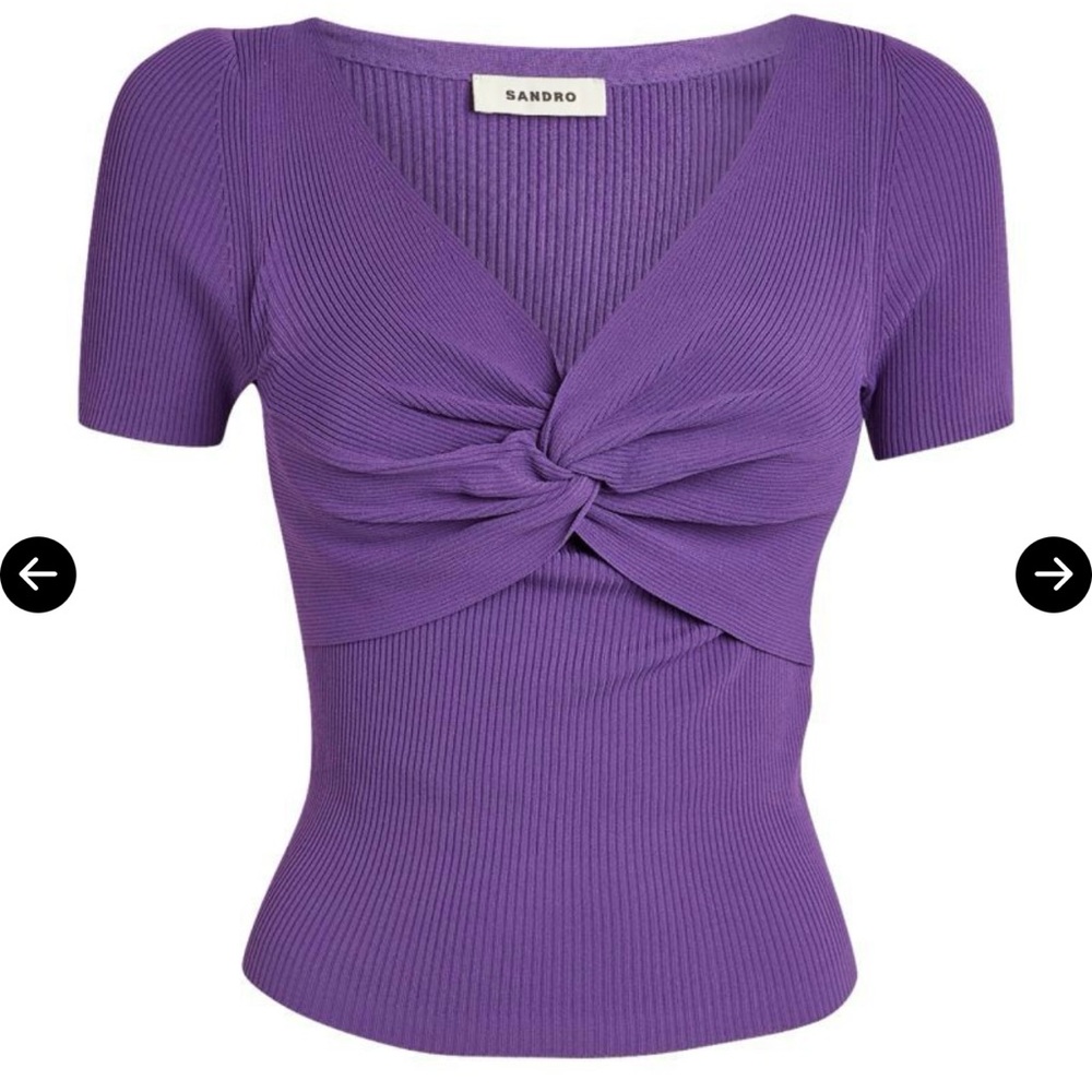 NWOT - Sandro twist front top, size 1, purple. Fits like XS/S.
